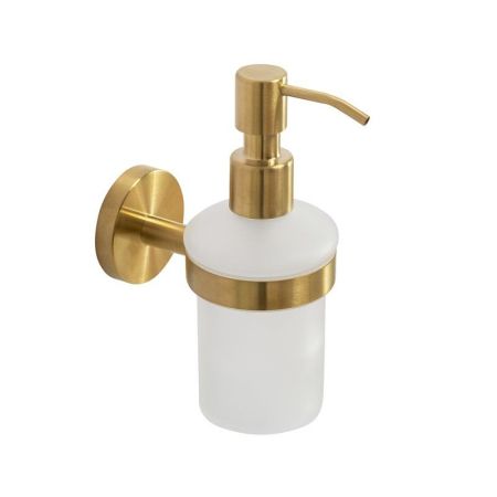 RELAX-SOIS-V-BORO Диспенсер для мыла подвесной, стекло, исполнение брашированное золото, артикул RELAX-SOIS-V-BORO
