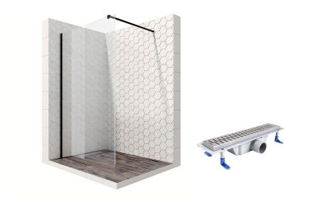 Душевая перегородка Ambassador Walk-in 15031111-ST5, свободный вход, линейный трап, 110см Душевая перегородка Ambassador Walk-in 15031111-ST5, свободный вход, линейный трап, 110см