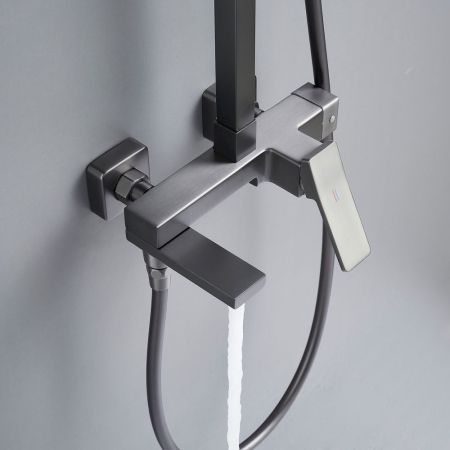 Душевая система Shevanik S4636T, оружейная сталь, артикул S4636T