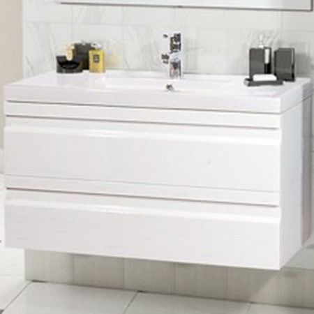 Тумба с раковиной SanVit Тема 100 ktemajd100 подвесная Белый глянец Тумба с раковиной SanVit Тема 100 ktemajd100 подвесная Белый глянец