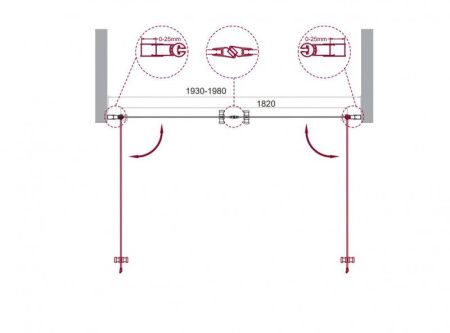 Душевая дверь BelBagno ETNA-B-2-140-C-Cr