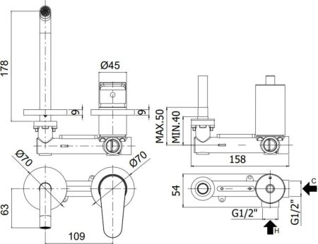 Смеситель для раковины Paffoni Green GR105CR70 (с внутренней частью) хром, артикул GR105CR70