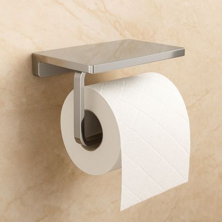 Держатель для туалетной бумаги с полочкой Knotlor PH101C, хром, артикул PH101C