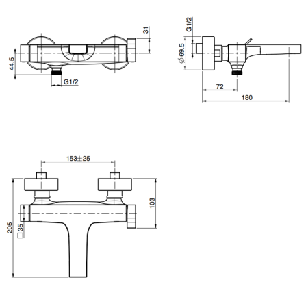 FIMA|Carlo Frattini Zeta Смеситель для ванны внешнего монтажа, цвет белый матовый, артикул F3964/1BS