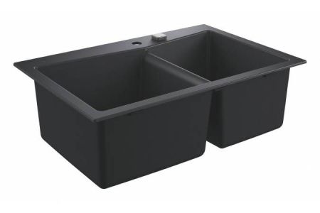 Мойка GROHE K700 с 2 чашами, 838 x 559 мм,черный гранит (31657AP0)