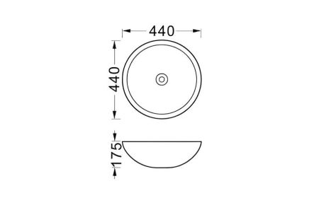 Раковина накладная для установки на столешницу AQUATEK AQ5354-MB 440*440*175, матовый черный, артикул AQ5354-MB