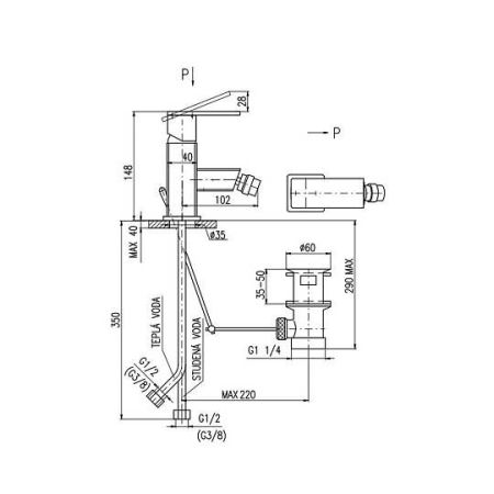 Смеситель для биде Rav Slezak Loira LR545.5KZ, золото, артикул LR545.5KZ