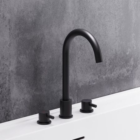 360200300 Scandinavian Pure Смеситель для умывальника, встраиваемый в столешницу, трёхсекционный, че, артикул 360200300