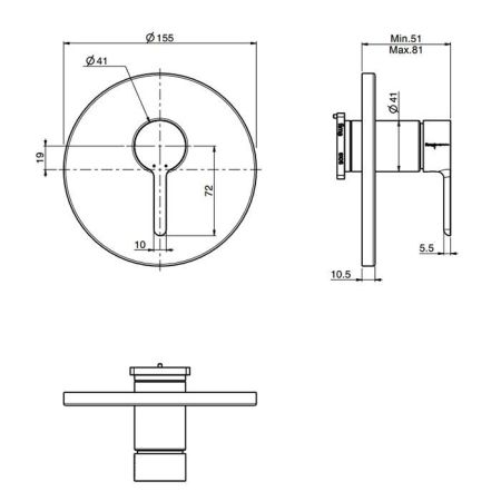 Fima Carlo Frattini Snap Смеситель для душа, встраиваемый, цвет: хром, артикул F3119X1CR