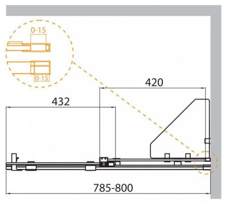 Душевая перегородка раздвижная CEZARES STREAM-BF-1