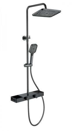 Душевая система WONZON & WOGHAND Shelf, Темный графит (WW-B3552-BGG), артикул WW-B3552-BGG