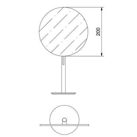 Fantini Young Зеркло косметическое настольное круглое 20 см, отделка матовая натуральная сталь, артикул 96 93 7655