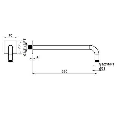 Almar ROUND Кронштейн настенный круглый, 350 мм, из нержавеющей стали, цвет Satinless Steel, артикул E021095.316