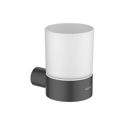 Стакан с держателем AQUATEK, матовый черный AQ4404MB ЛИРА, артикул AQ4404MB