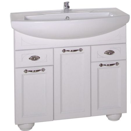 Тумба под раковину ASB-Woodline Бергамо 85 Белая, артикул 9712