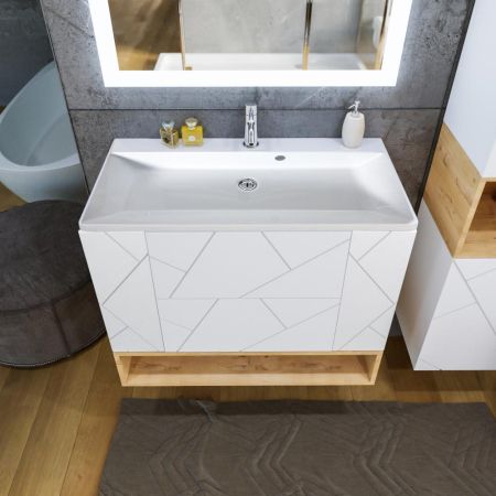 Ниша для тумбы Бриклаер КРИСТАЛЛ 90 см, дуб бунратти