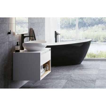 Тумба под накладную раковину EXCELLENT Tuto 80 см (белый/дуб), 1 ящик, артикул MLEX.0102.800.WHBL