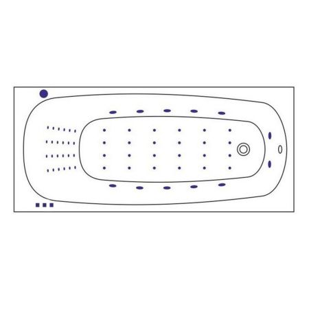 Ванна WHITECROSS Layla 180x80 "NANO" (хром), артикул 0102.180080.100.NANO.CR