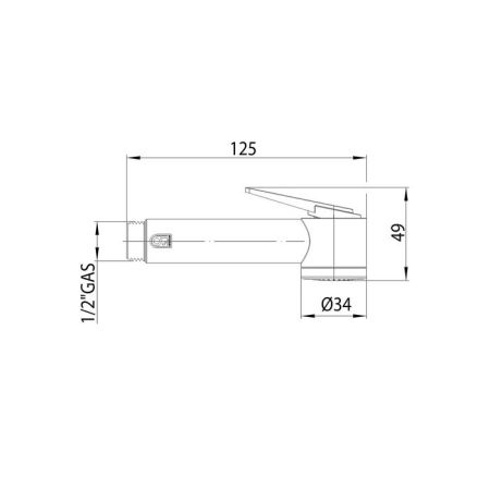 BOSSINI (PALOMA FLAT) Лейка гигиеническая из ABS, цвет черный матовый, артикул B00462.073