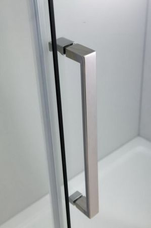 Душевой уголок Black&White Stellar Wind S301-1000х1000 радиальный профиль Серебристый хром стекло прозрачное