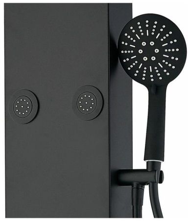 Душевая панель Galaxy Black с гидромассажем и изливом, артикул AP40-05