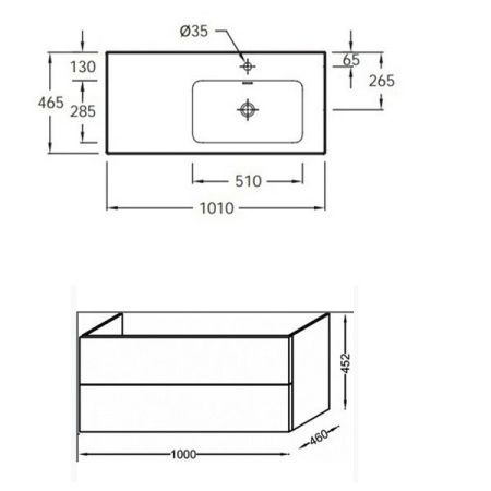 Тумба под раковину JACOB DELAFON VOX 100 EB2075-R1-M43 (подвесная, аквамарин матовый), шт