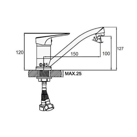 Смеситель для кухни D-Lin D151359, хром, артикул D151359