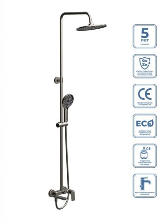 MARINO Душевая стойка со смесителем и изливом, хром MARINO-VSCM-CRM, артикул MARINO-VSCM-CRM