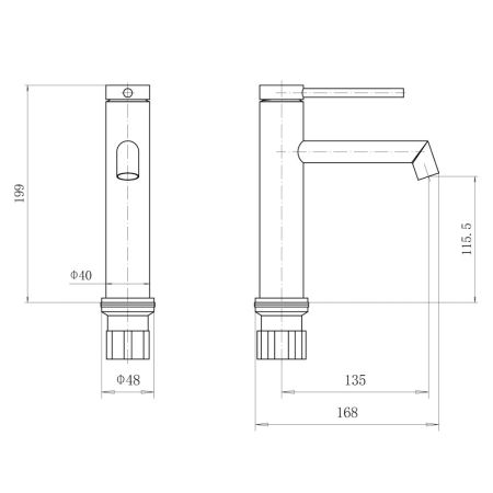 Смеситель для раковины FASHUN A51133, сатин