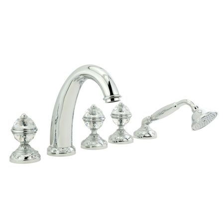 CRISTALIA См-ль на борт ванны, на 5 отв., ручки CRYSTAL, хром, артикул 18586