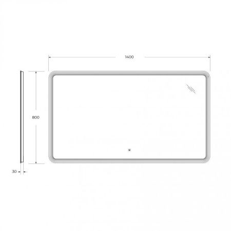 Зеркало DUET CEZARES с лазерной гравировкой, контурной подсветкой и сенсорным выключателем, артикул CZR-SPC-DUET-1200-800-LED-TCH