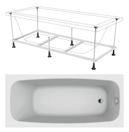 Ванна BERGES акриловая FEYA 170x70 с каркасом