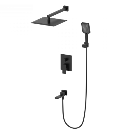 Душевая система встраиваемая WONZON & WOGHAND CUBE 2.0, Черный матовый (WW-88087068-MB), артикул WW-88087068-MB