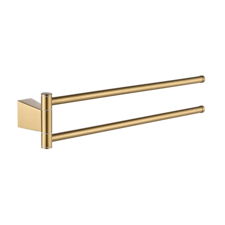 Полотенцедержатель поворотный двойной Shevanik SG5707G, золотой сатин