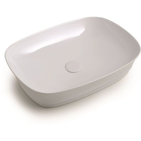 White Ceramic Idea, накладная прямоугольная раковина 60x43x13h см, цвет черный матовый, артикул W1010705