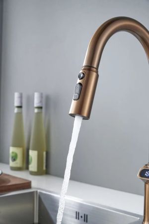 Смеситель для кухни с индикатором температуры Knotlor KN-100/RB, бронза, артикул KN-100/RB