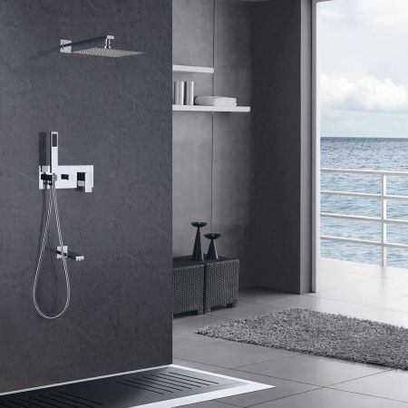 Душевая система ABBER Daheim AF8217 скрытого монтажа с изливом, хром, артикул AF8217