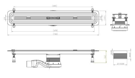 Душевой лоток Allen Brau Liberty 9.50000.SS 650 мм