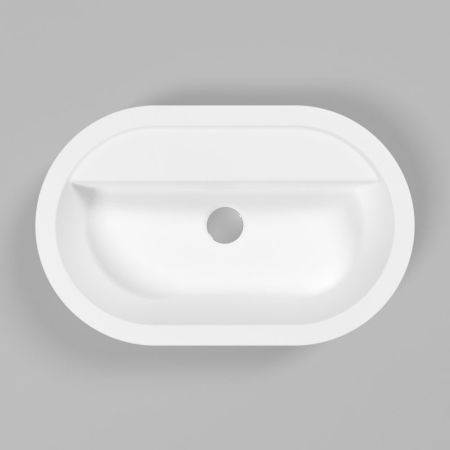 Умывальник WHITECROSS Malachite C 55x35 (белый мат) иск. камень, артикул 0723.055035.200