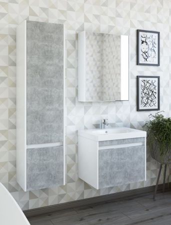 Шкаф пенал Sanflor Калипсо 38 L С03879 подвесной Белый Ателье светлый, артикул С03879