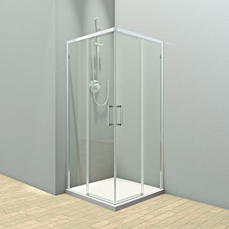 Душевой угол Veconi Rovigo RV-47, 900x900x1950, хром, стекло прозрачное, артикул RV47-90-01-C4