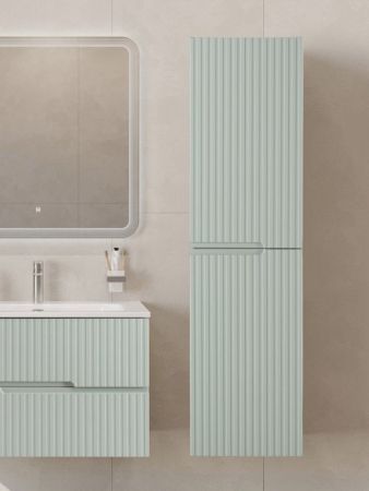 DUET Шкаф подвесной с двумя распашными дверцами с доводчиками, с двумя полками, универсальный, Серый жемчужный, 400x300x1500, DUET-1500-2A-SC-GPR-P, артикул DUET-N-1500-2A-SC-GPR-P