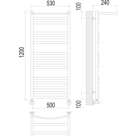 Полотенцесушитель водяной с полкой Terminus Енисей П15 50х120, артикул 4670078529589