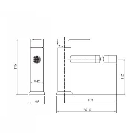 Смеситель для биде FASHUN A51305, сатин
