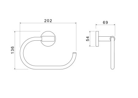 Полотенцедержатель овальный AQUATEK AQ4221CR ОБЕРОН, артикул AQ4221CR