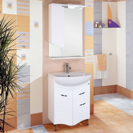 Тумба под раковину Onika Лайн 60 с ящиком Белая, артикул 106044