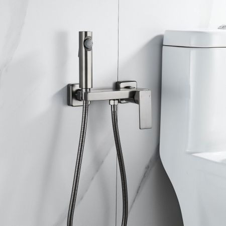 Гигиенический душ со смесителем Rose R1805T-1, пепельный