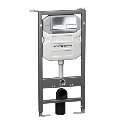 Система инсталляции для унитазов CERAMICANOVA Envision с кнопкой смыва Flat цвет хром, креплениями, арт. CN1002CH CN1002CH, артикул CN1002CH