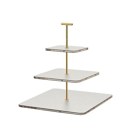 ADJ Сервировочная стойка, 30x30xH35 см.,ручка "Т", цвет: устричный, фурнитура золото, артикул 0092T.02.O