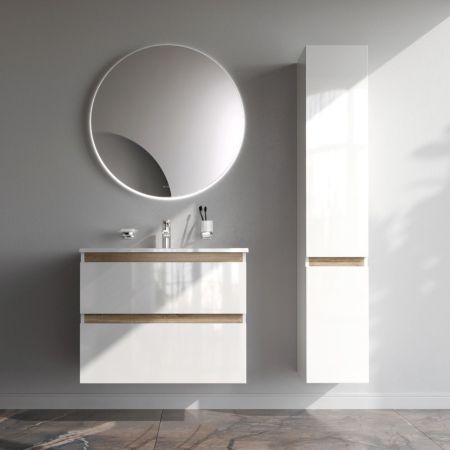 M85AFHX0802WG X-Joy, База под раковину, подвесная, 80 см, 2 ящика, белый глянец, артикул M85AFHX0802WG